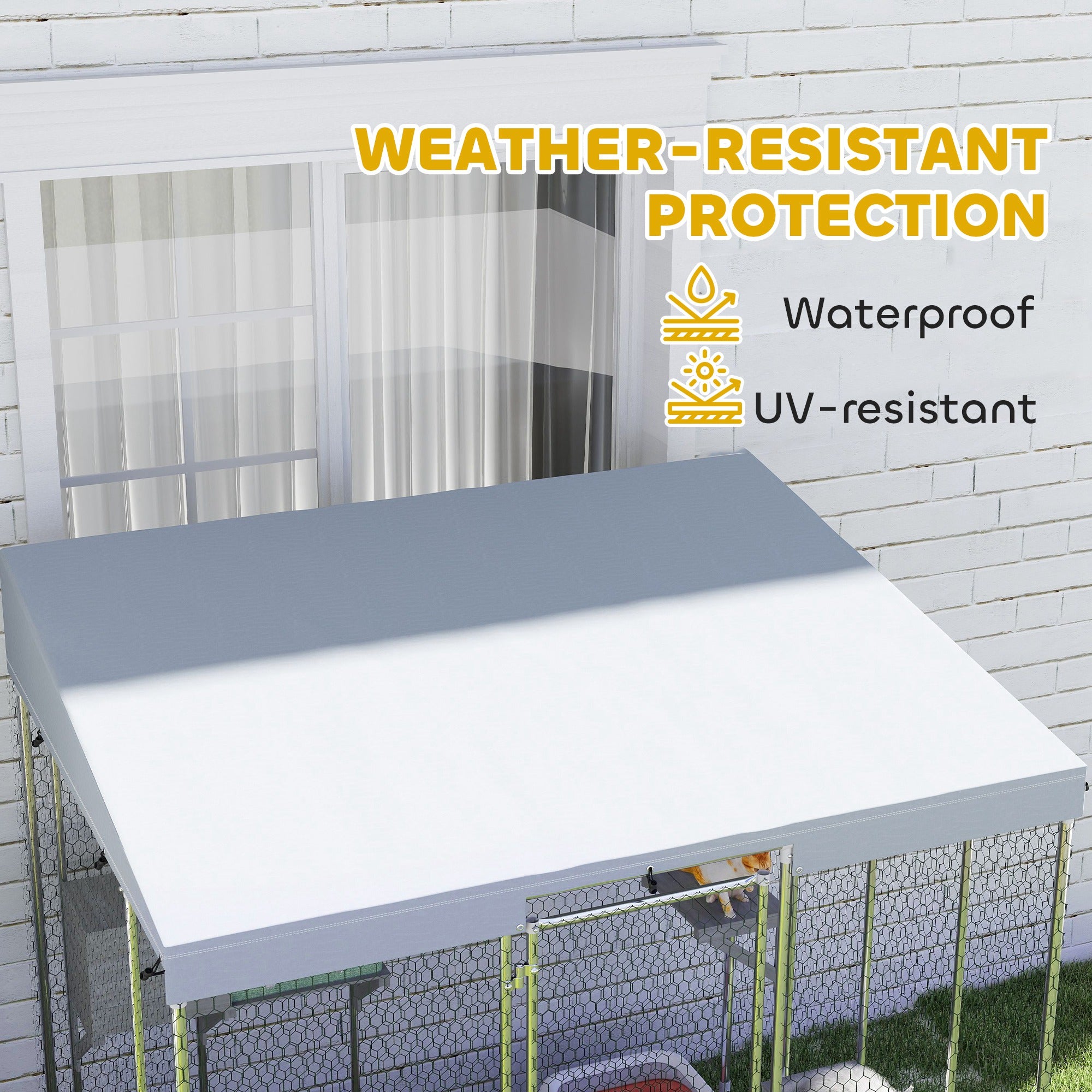 79" Outdoor Catio Enclosure with Waterproof Canopy - Silver-DECOROLALA