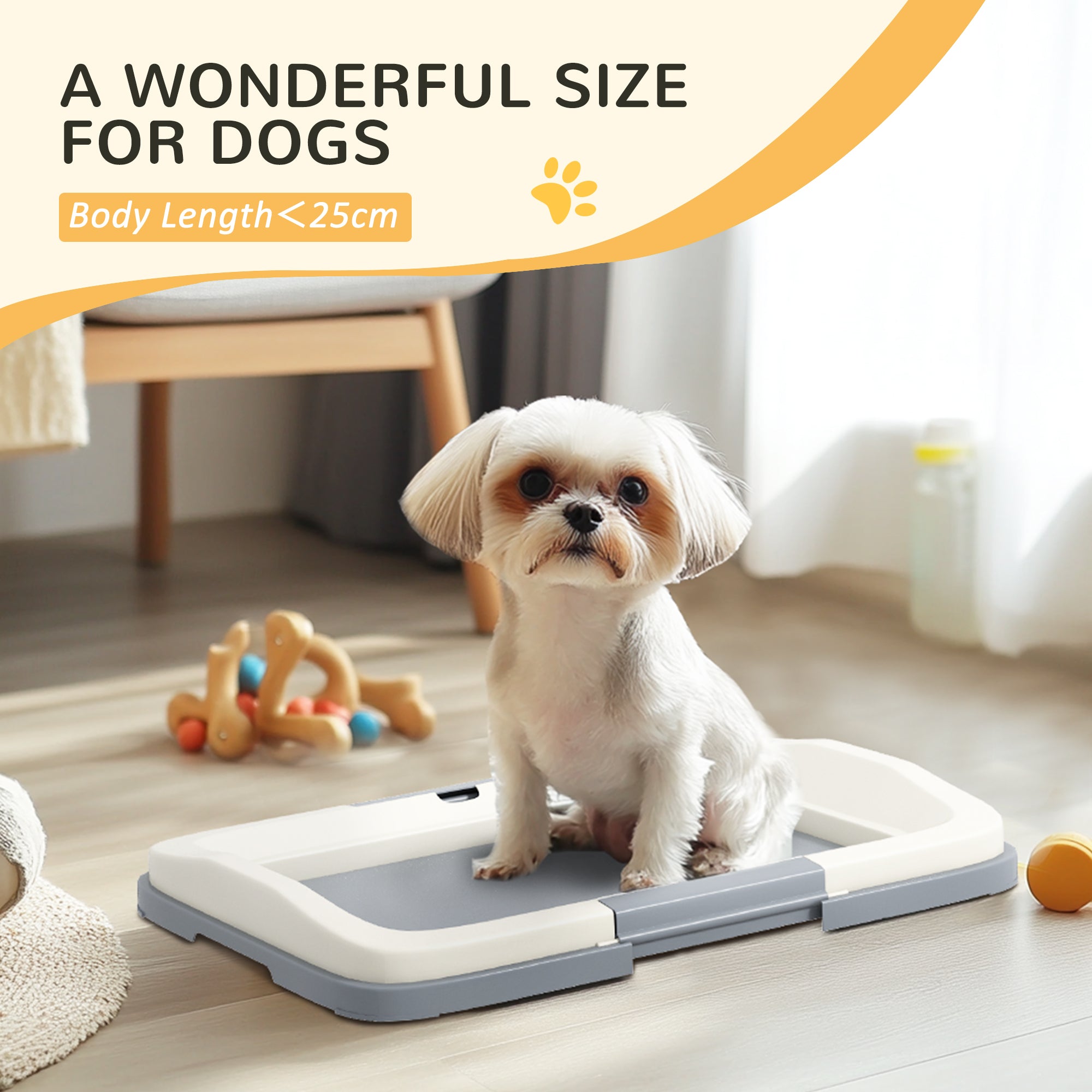 18" x 13" Pee Pad Holder, Dog Potty Tray for Indoor Outdoor, Easy to Clean Dog Training Toilet Pee Pad Tray, Grey