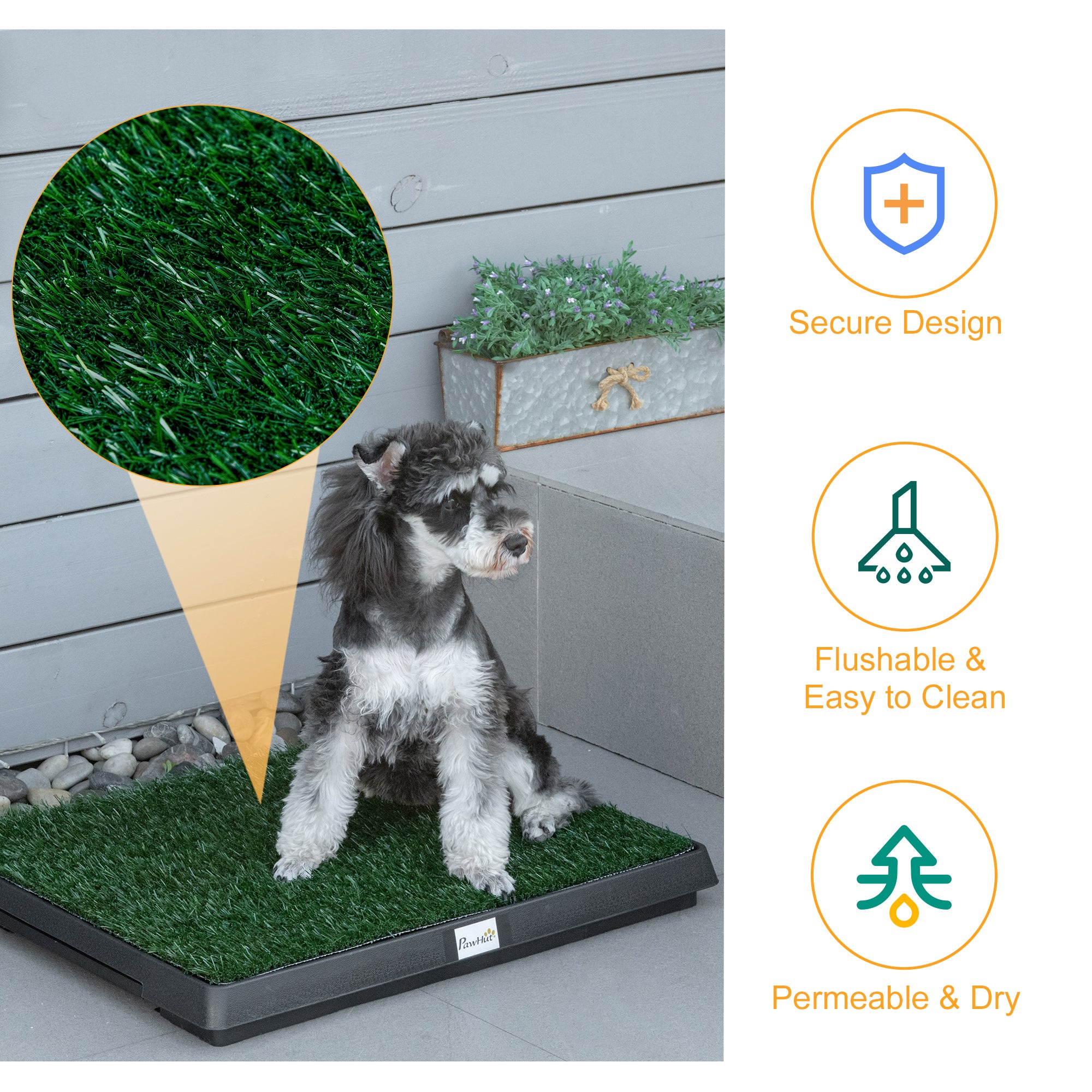 Dog Grass Pad with Tray, Artificial Grass for Dogs, Doggy Bathroom Toilet Potty Tray Indoor Outdoor Puppy Potty Training (51 x 63 CM)