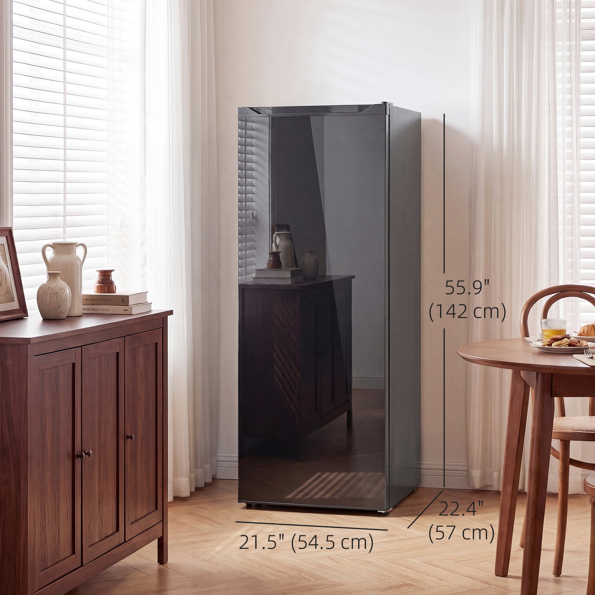7.0 Cu.Ft Upright Freezer - Black Reversible Door-DECOROLALA