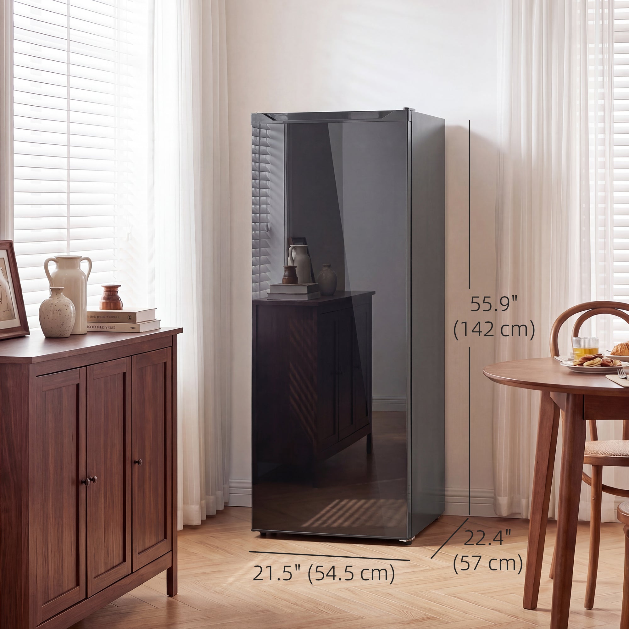 7.0 Cu.Ft Upright Freezer - Black Reversible Door-DECOROLALA