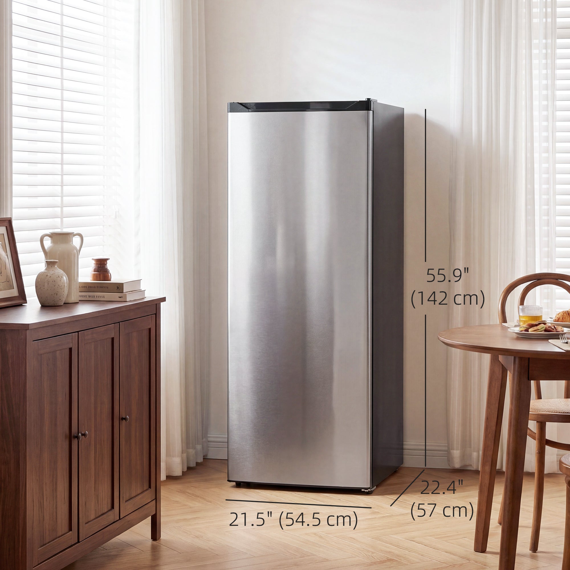 7.0 Cu.Ft Upright Freezer - Silver Reversible Door-DECOROLALA