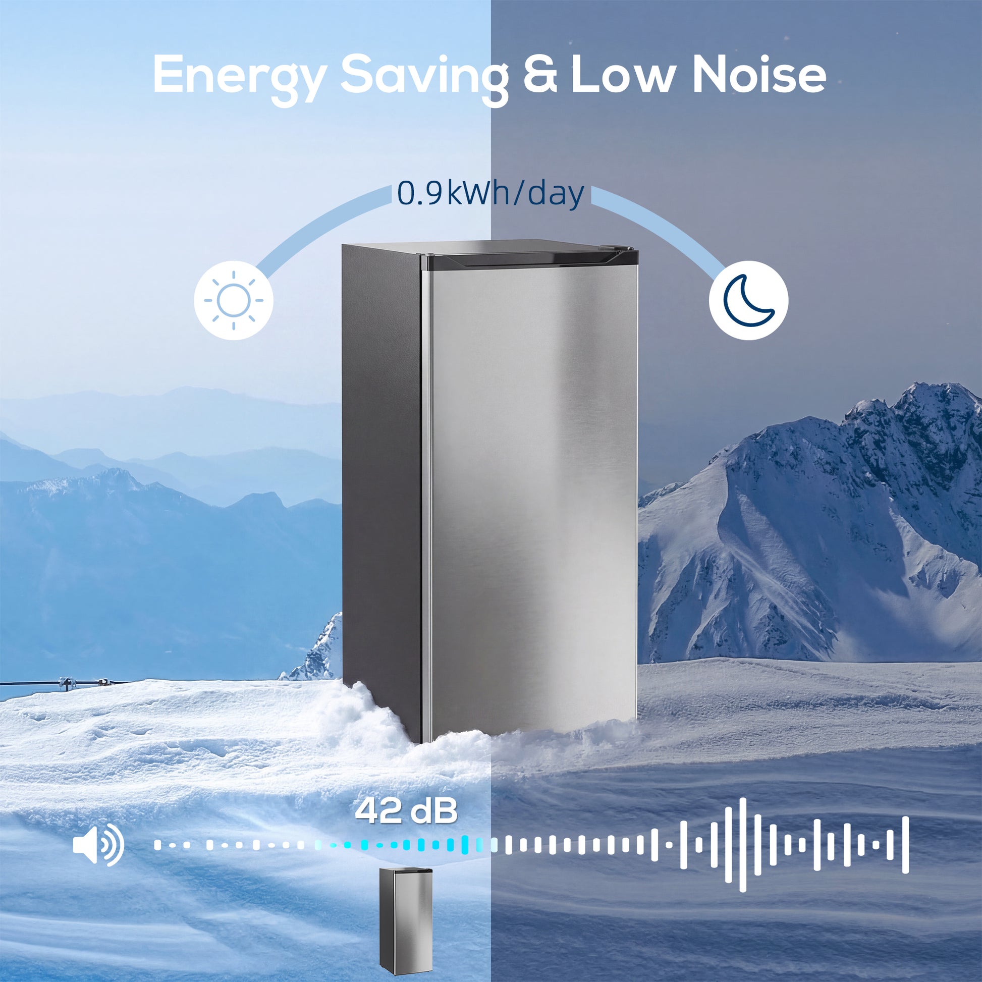 7.0 Cu.Ft Upright Freezer - Silver Reversible Door-DECOROLALA