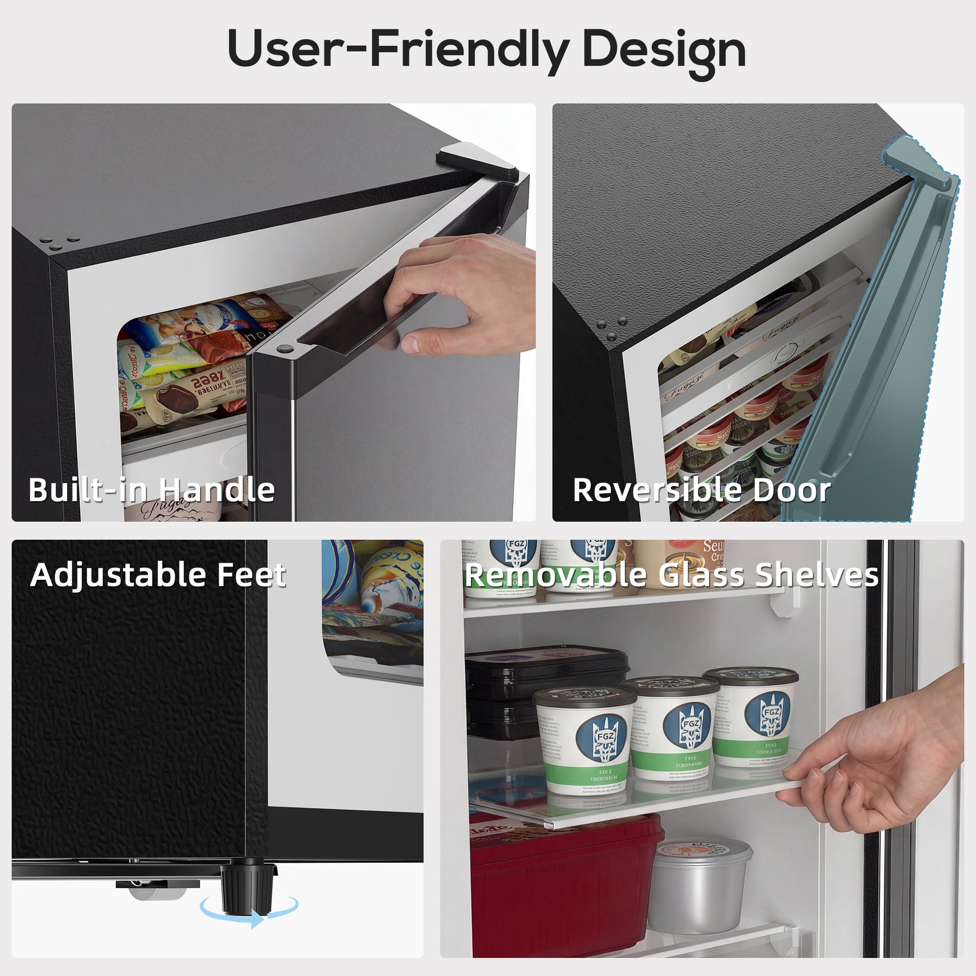 7.0 Cu.Ft Upright Freezer - Silver Reversible Door-DECOROLALA