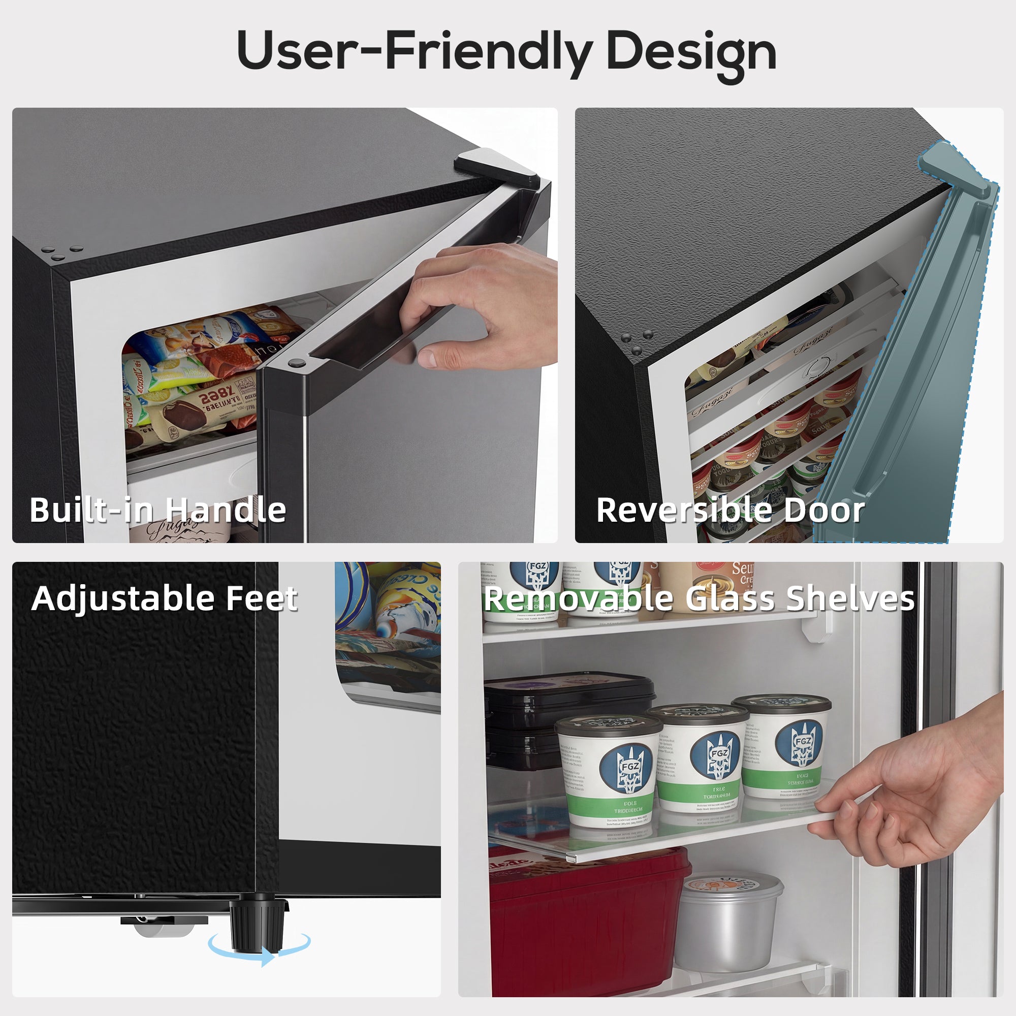 7.0 Cu.Ft Upright Freezer - Silver Reversible Door-DECOROLALA