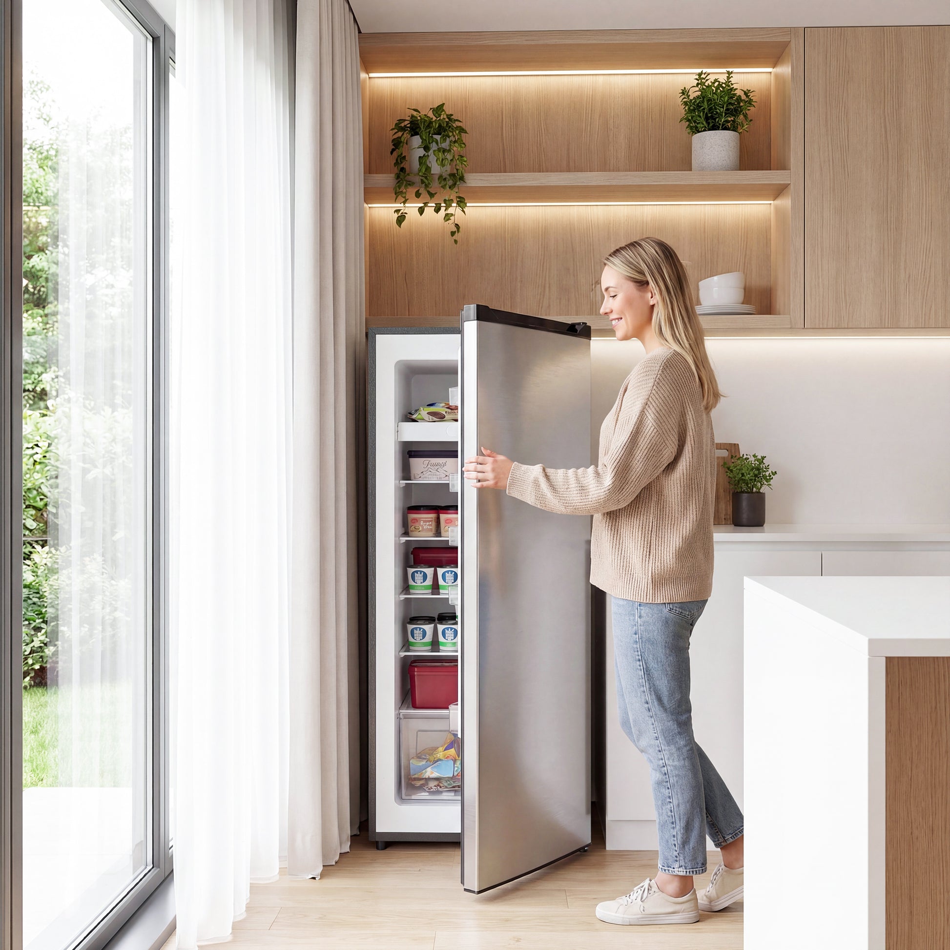 7.0 Cu.Ft Upright Freezer - Silver Reversible Door-DECOROLALA