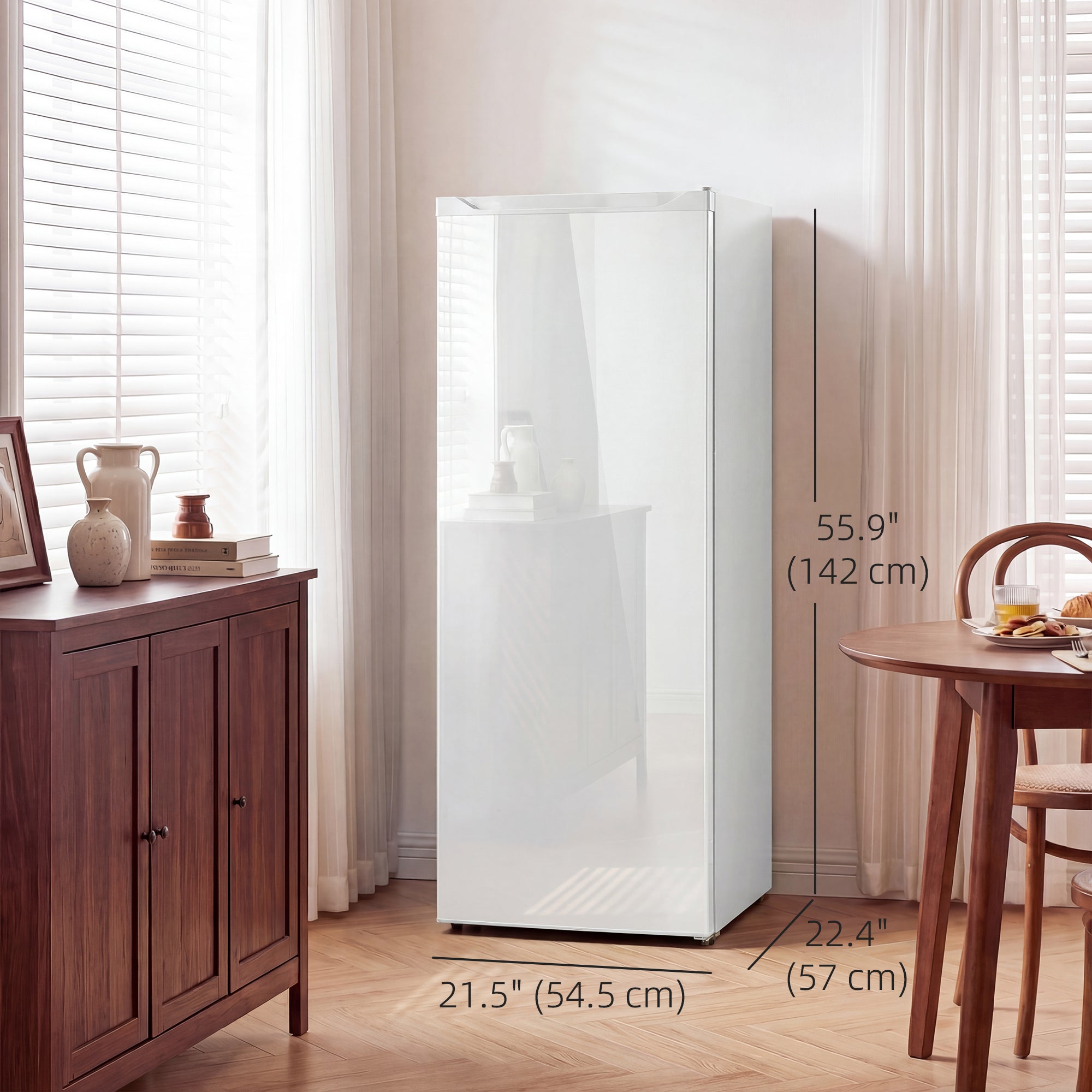 7.0 Cu.Ft Upright Freezer - White Reversible Door-DECOROLALA