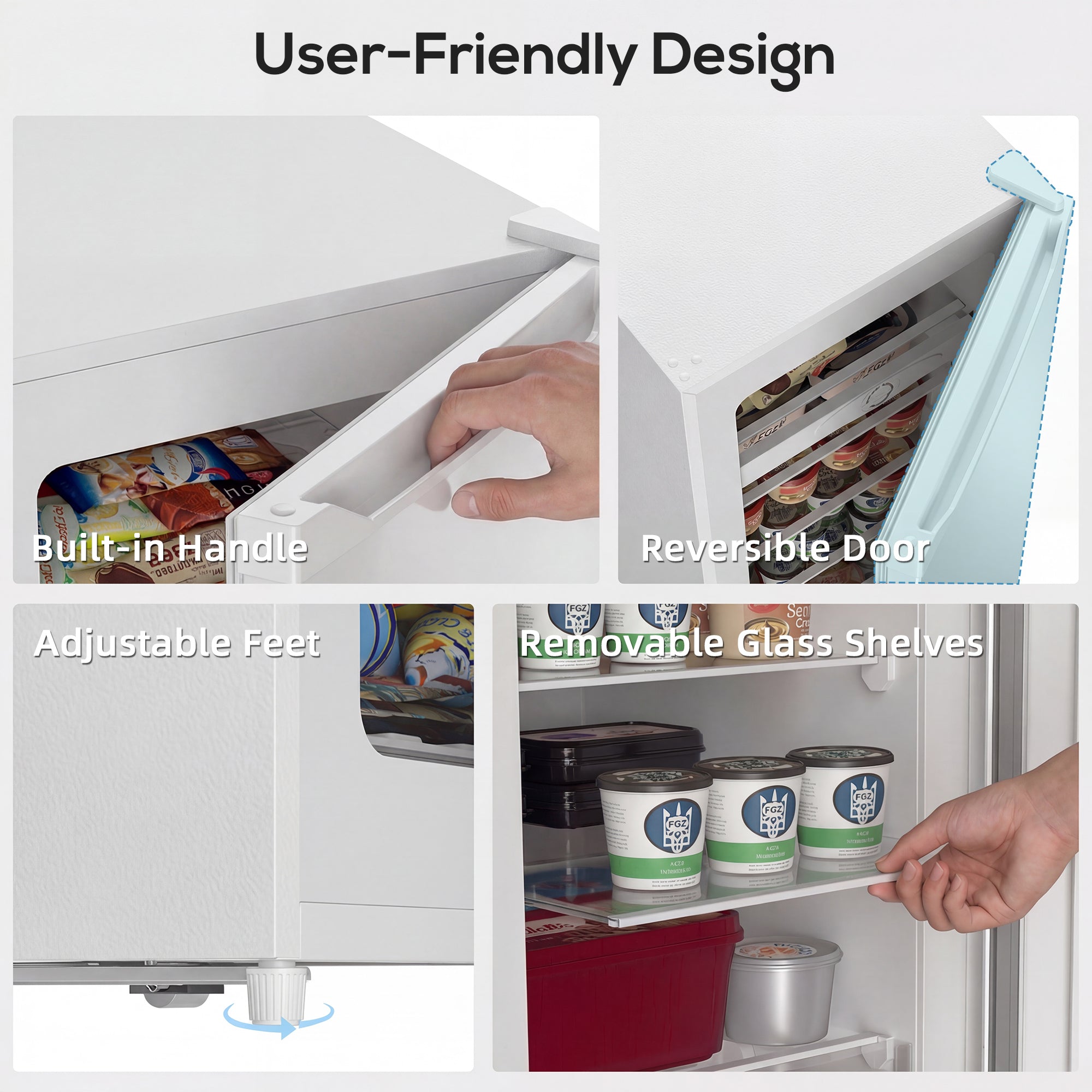 7.0 Cu.Ft Upright Freezer - White Reversible Door-DECOROLALA
