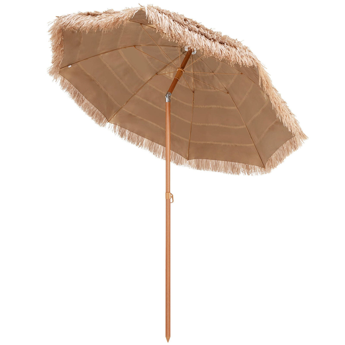 7.2 Feet Patio Thatched Tiki Umbrella Hawaiian Hula Beach Umbrella-Outdoor Umbrellas-DECOROLALA