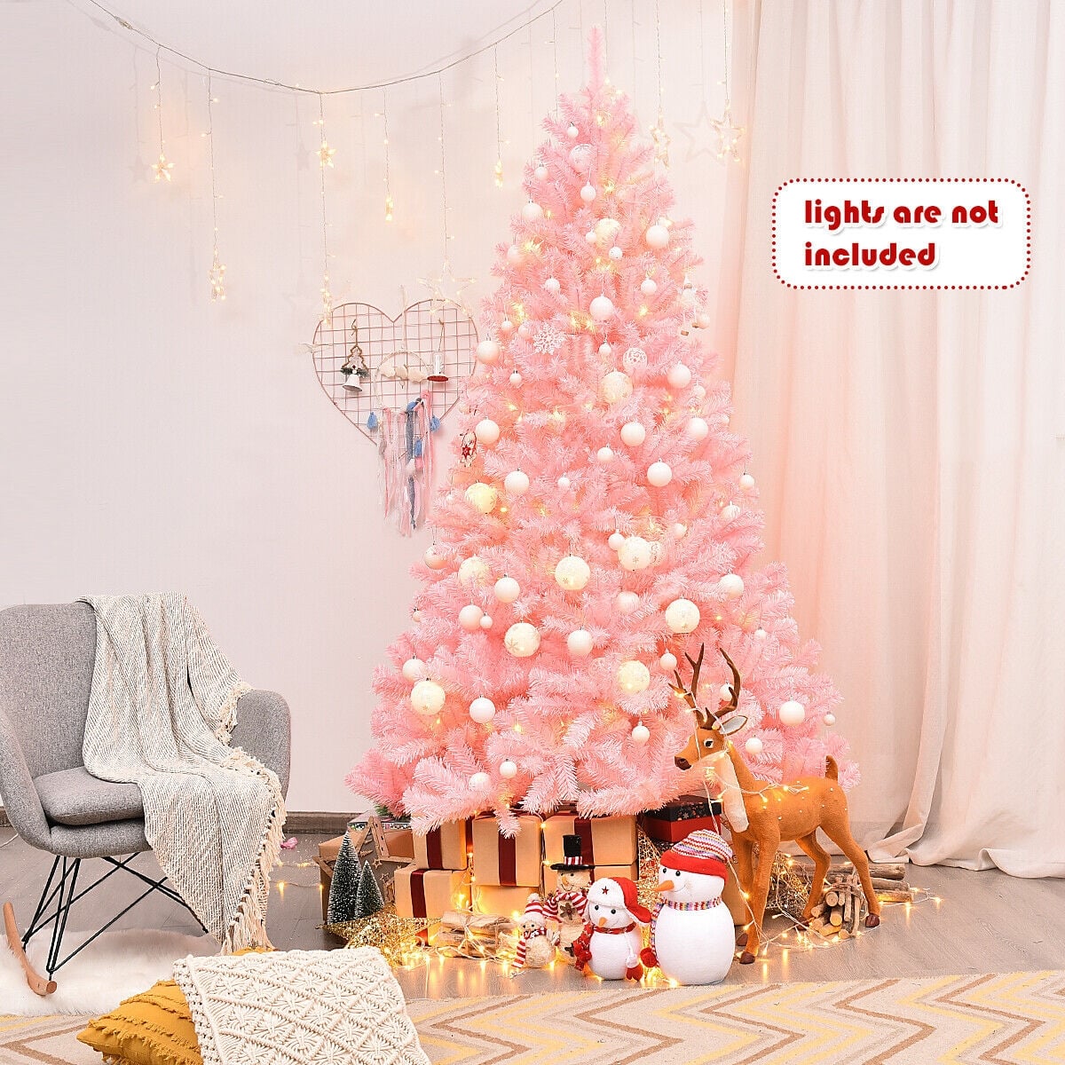 7.5 Feet Hinged Artificial Christmas Tree Full Fir Tree-Christmas Trees-DECOROLALA