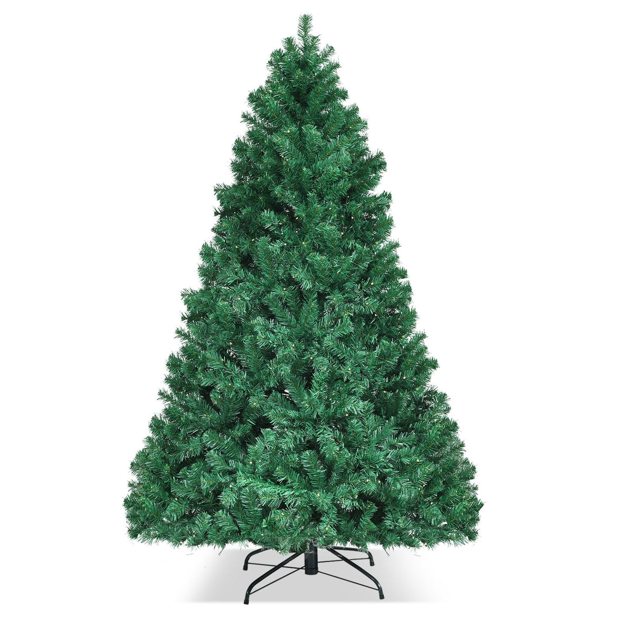 7.5 Feet PVC Artificial Christmas Tree with LED Lights-7.5 ft-Christmas Trees-DECOROLALA