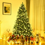 7.5 Feet PVC Artificial Christmas Tree with LED Lights-7.5 ft-Christmas Trees-DECOROLALA