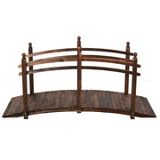 7.5' Fir Wood Garden Bridge Arc Walkway - Tan-DECOROLALA