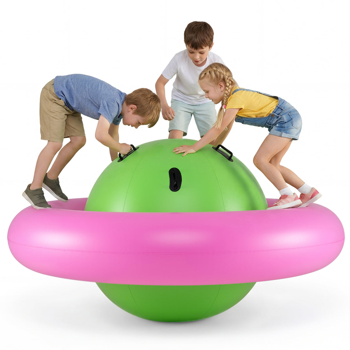 7.5 Foot Giant Inflatable Dome Rocker Bouncer with 6 Built-in Handles for Kids