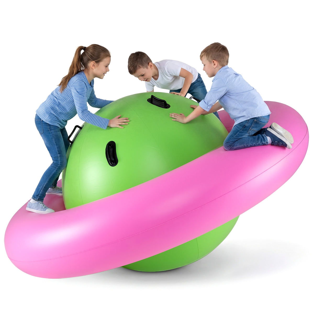 7.5 Foot Giant Inflatable Dome Rocker Bouncer with 6 Built-in Handles for Kids
