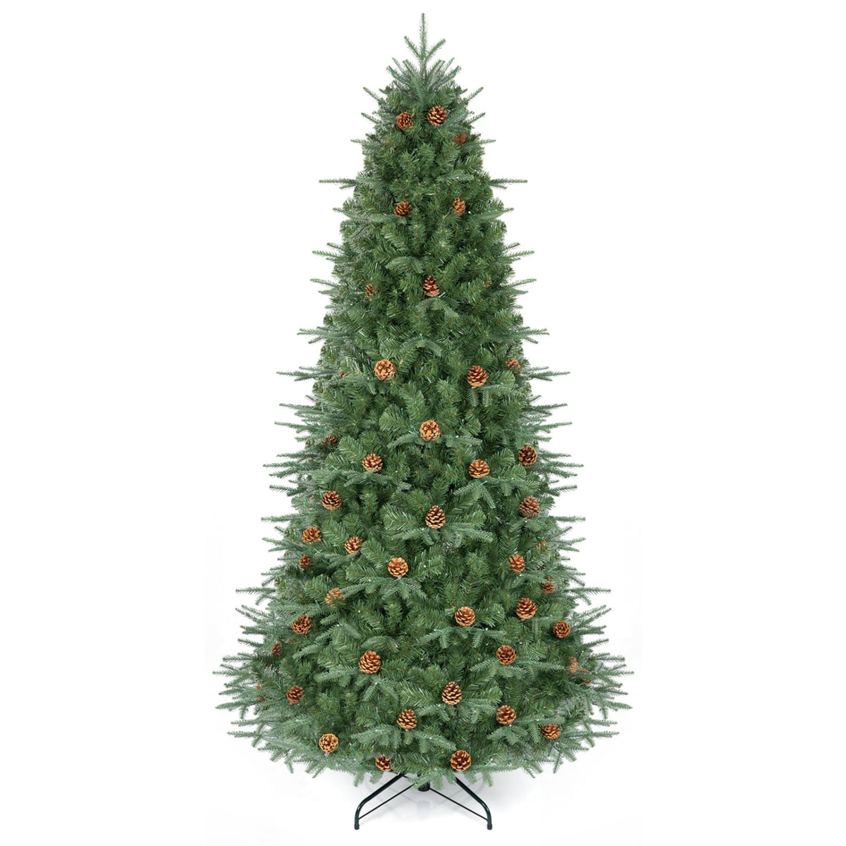 7.5 ft Artificial Christmas Tree with LED Lights and Pine Cones-Christmas Trees-DECOROLALA