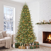 7.5 ft Artificial Christmas Tree with LED Lights and Pine Cones-Christmas Trees-DECOROLALA