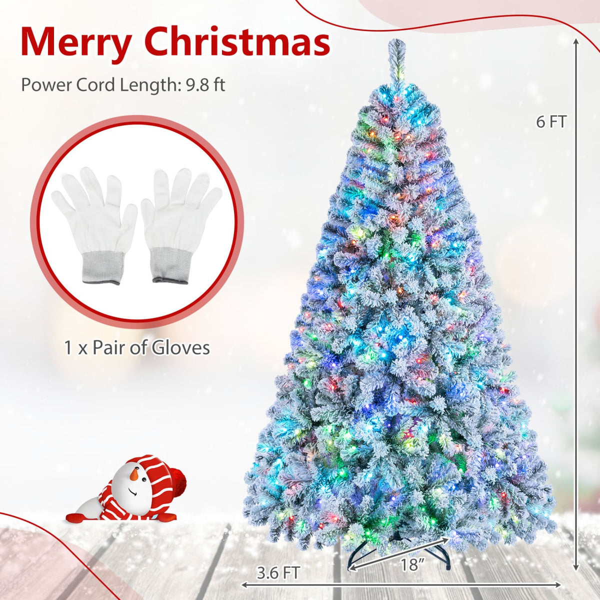 7.5/6 FT Smart Pencil Christmas Tree with APP Remote & RGB Lights and Music Sync-6FT-Christmas Trees-DECOROLALA