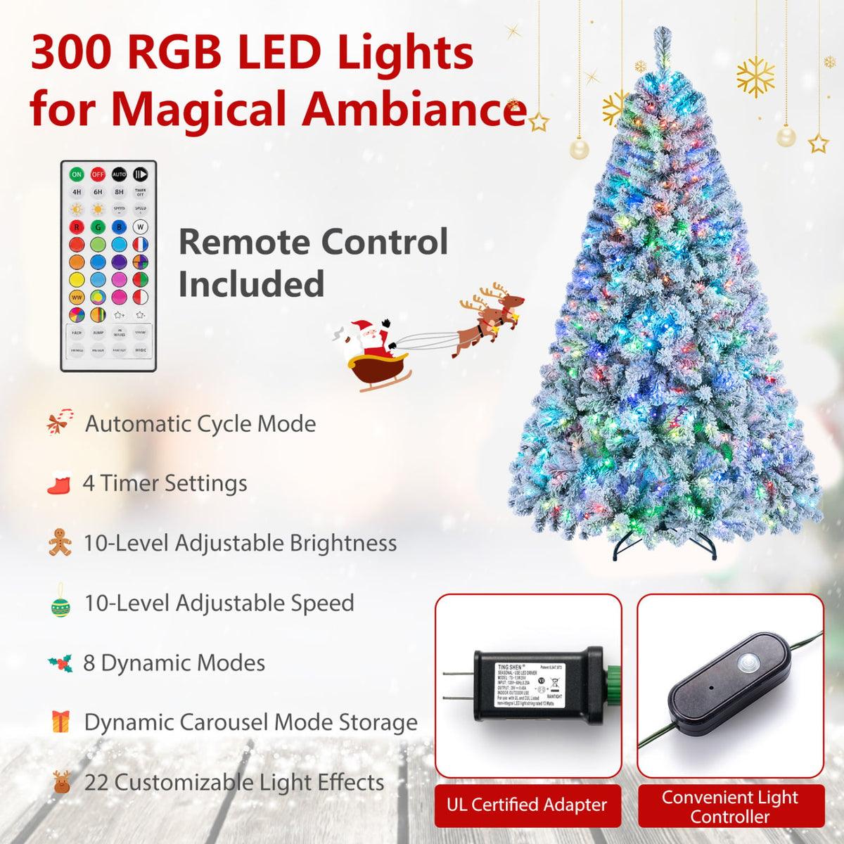 7.5/6 FT Smart Pencil Christmas Tree with APP Remote & RGB Lights and Music Sync-6FT-Christmas Trees-DECOROLALA
