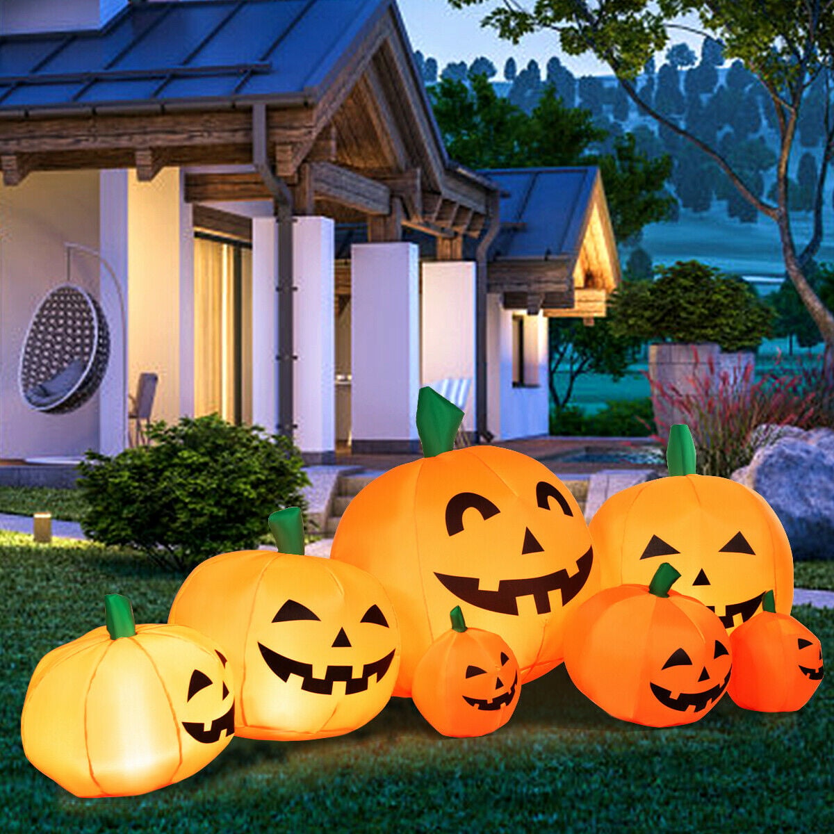7.5ft Halloween Inflatable Pumpkin Patch with LED Lights-Halloween-DECOROLALA