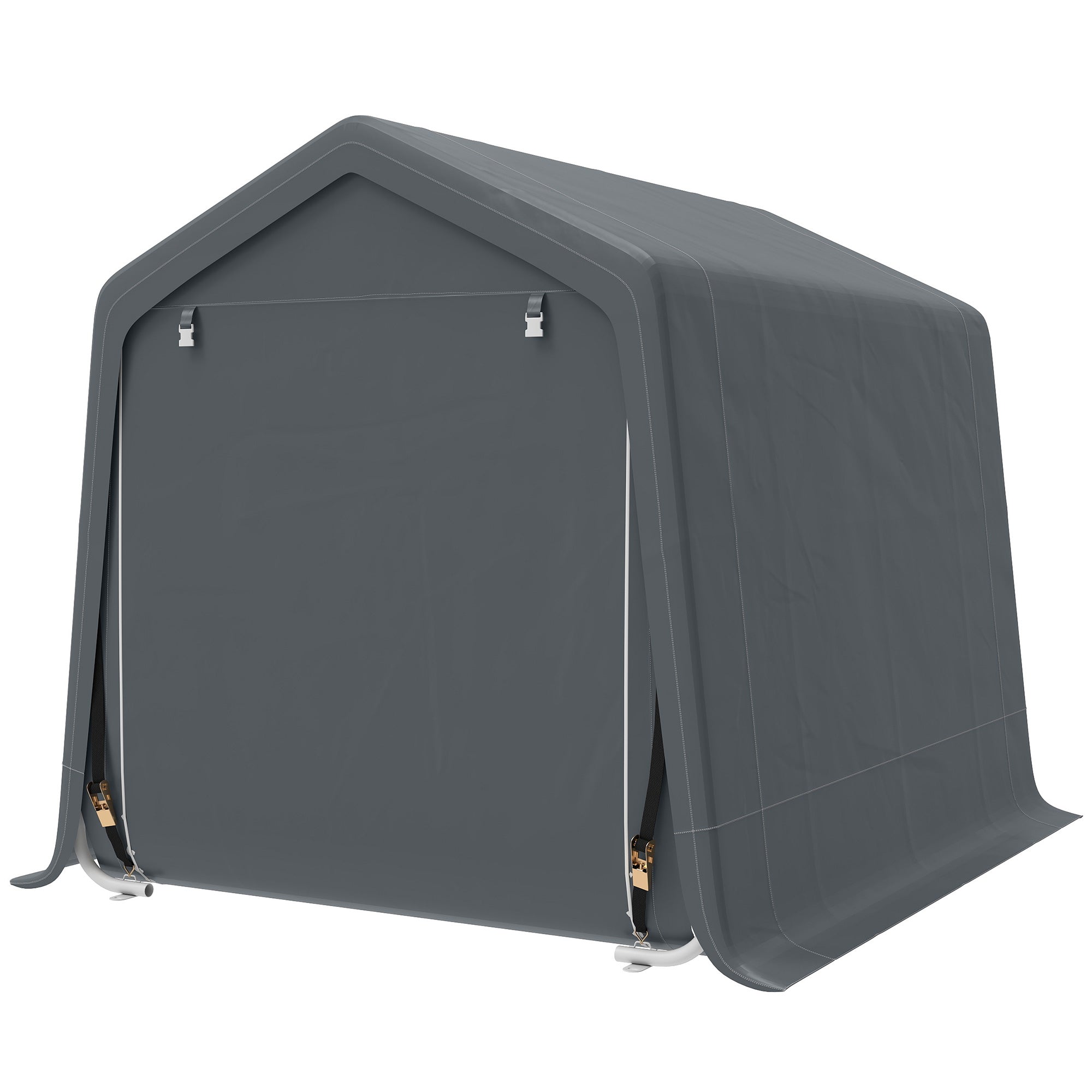 7.9' x 6.6' Garden Storage Tent - Dark Grey Metal Frame-Patio & Garden > Lawn & Garden > Sheds > Portable Shed-DECOROLALA