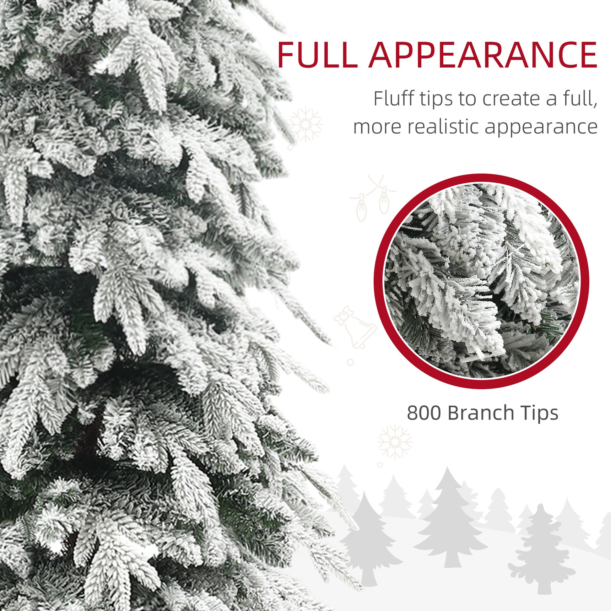 7ft Flocked Pencil Artificial Christmas Tree - Green-Home Furnishings > Holiday & Seasonal > Christmas Trees > Flocked Christmas Trees-DECOROLALA