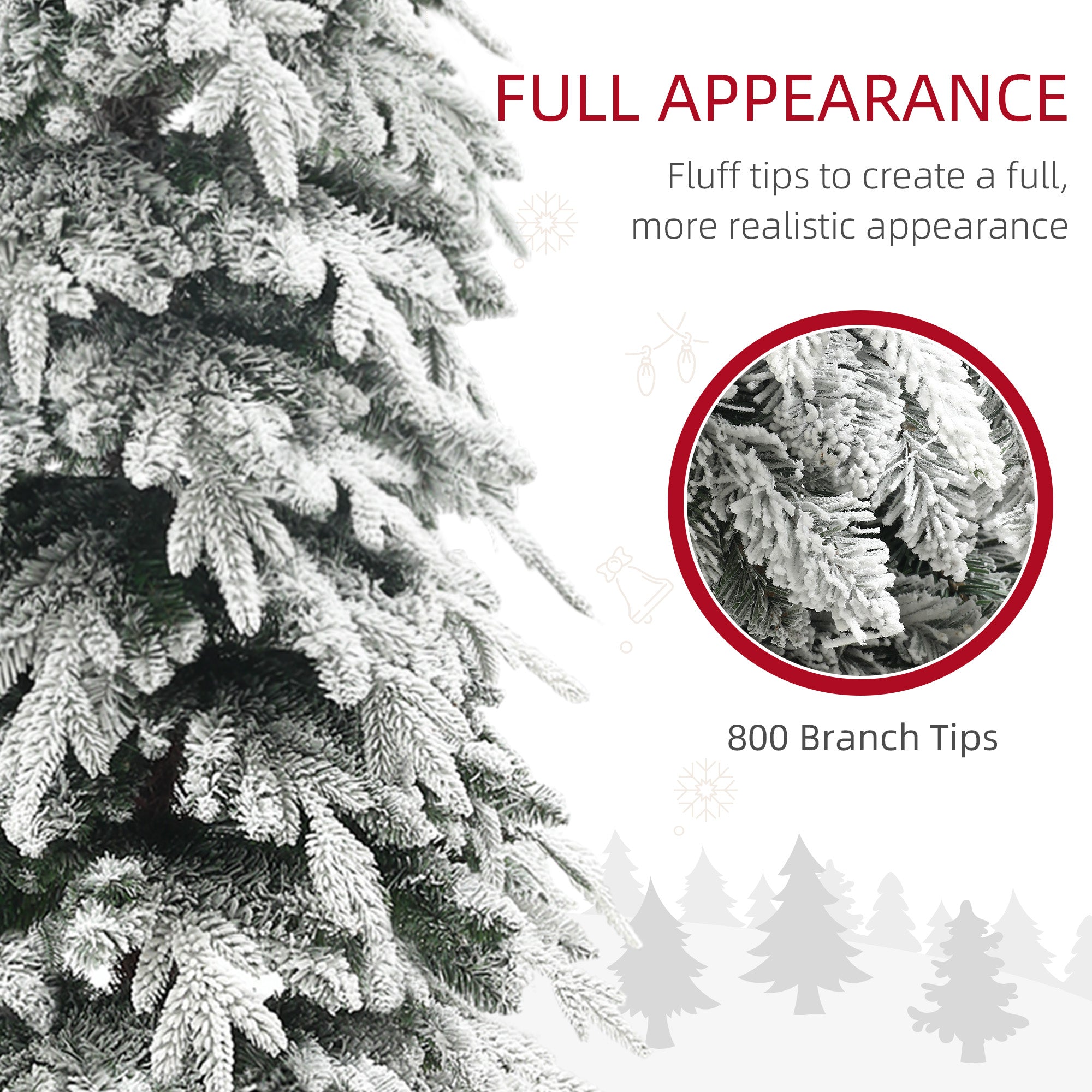 7ft Flocked Pencil Artificial Christmas Tree - Green-Home Furnishings > Holiday & Seasonal > Christmas Trees > Flocked Christmas Trees-DECOROLALA