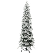 7ft Flocked Pencil Artificial Christmas Tree - Green-Home Furnishings > Holiday & Seasonal > Christmas Trees > Flocked Christmas Trees-DECOROLALA