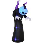 7ft Inflatable Halloween Ghost with Horns & Blue Flame LED-Home Furnishings > Holiday & Seasonal > Halloween Decorations-DECOROLALA