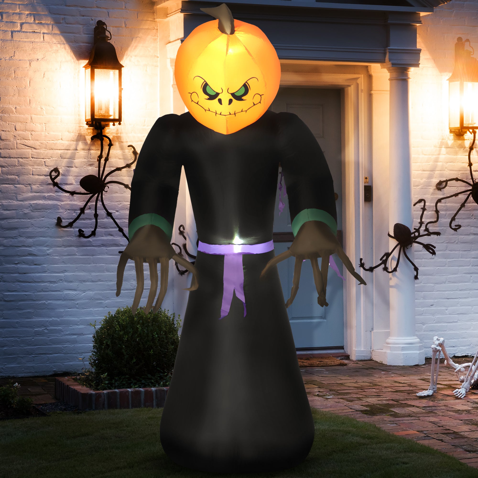 7ft Inflatable Halloween Pumpkin Reaper with LED Lights-Home Furnishings > Holiday & Seasonal > Halloween Decorations-DECOROLALA