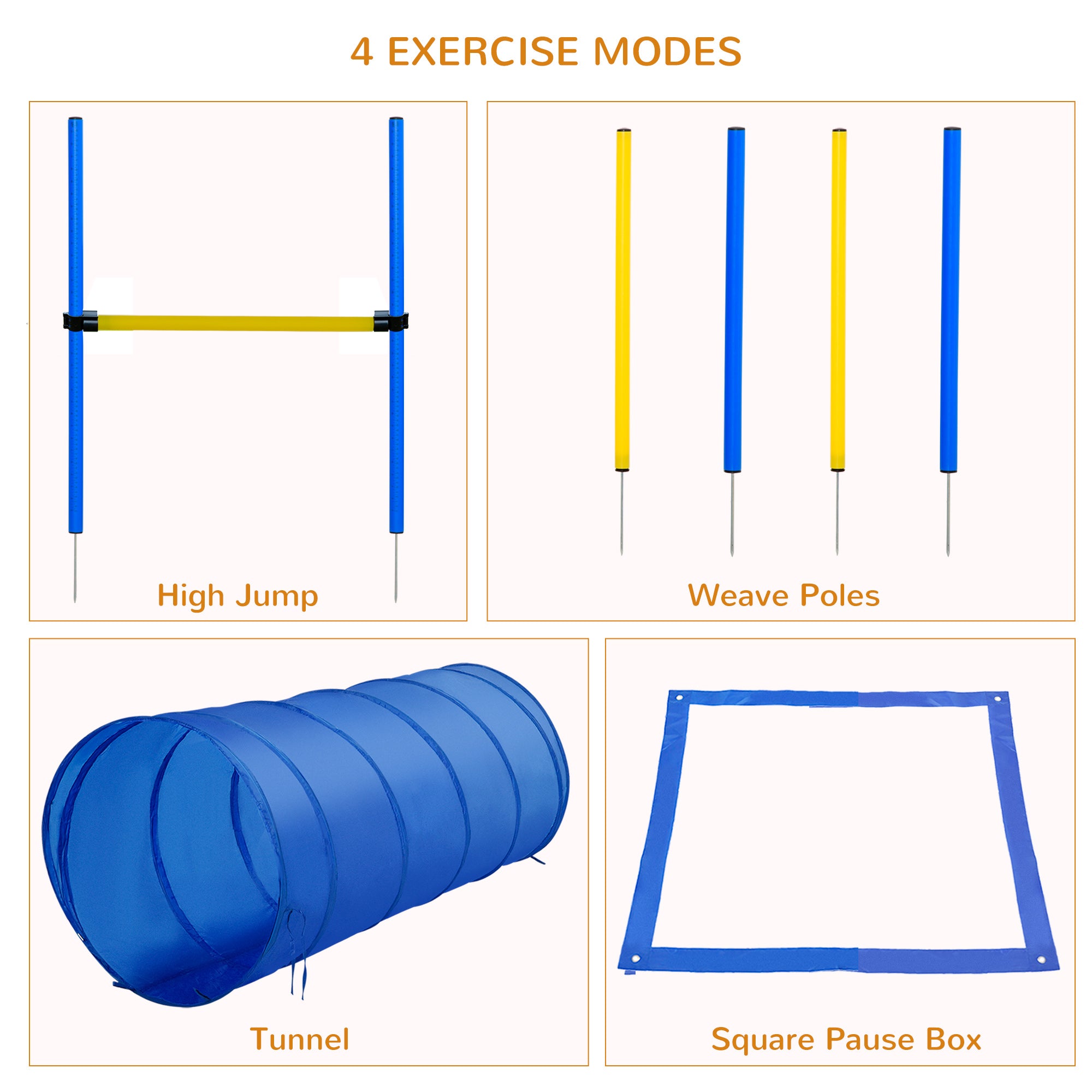 Kit de démarrage d’agilité canine, ensemble d’entraînement et d’exercice en extérieur pour animaux de compagnie