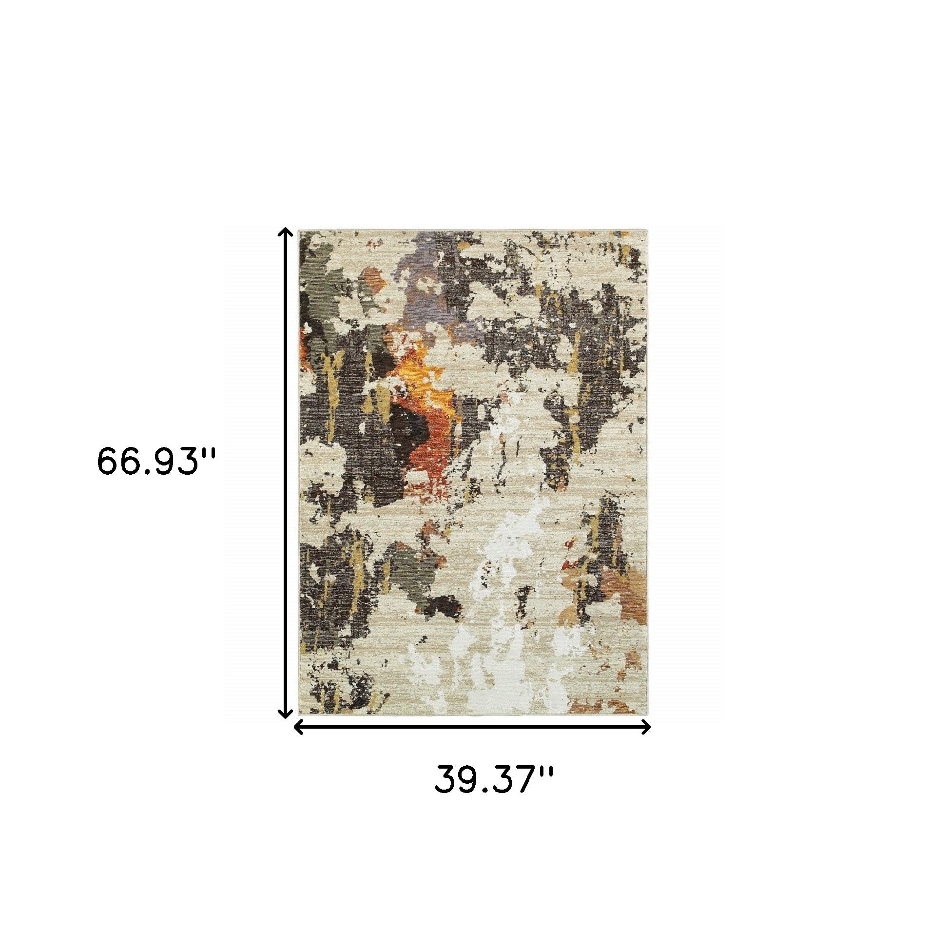 8' Beige And Black Runner Rug-Area Rugs-DECOROLALA