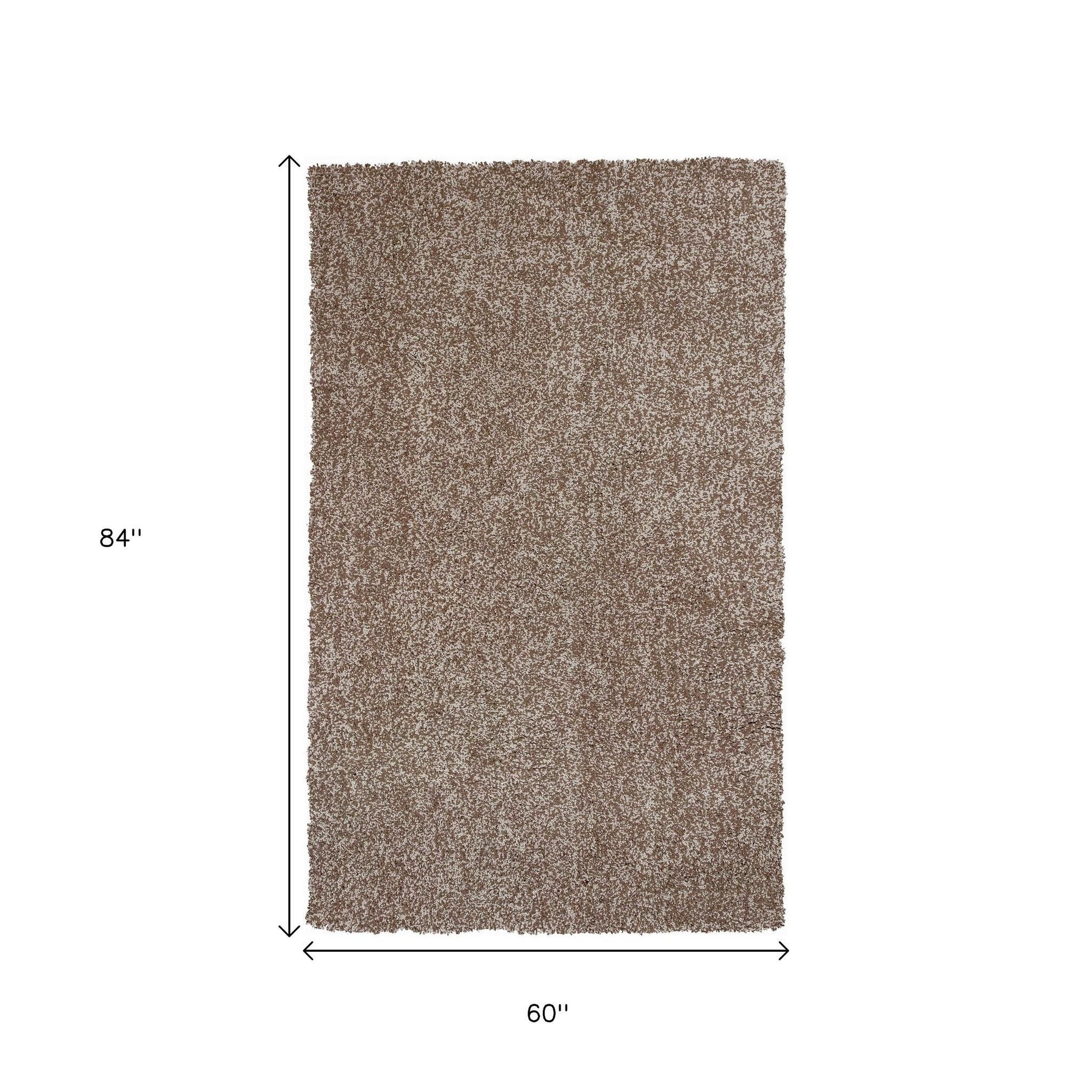 8' Beige And Brown Abstract Hand Woven Round Rug-Area Rugs-DECOROLALA