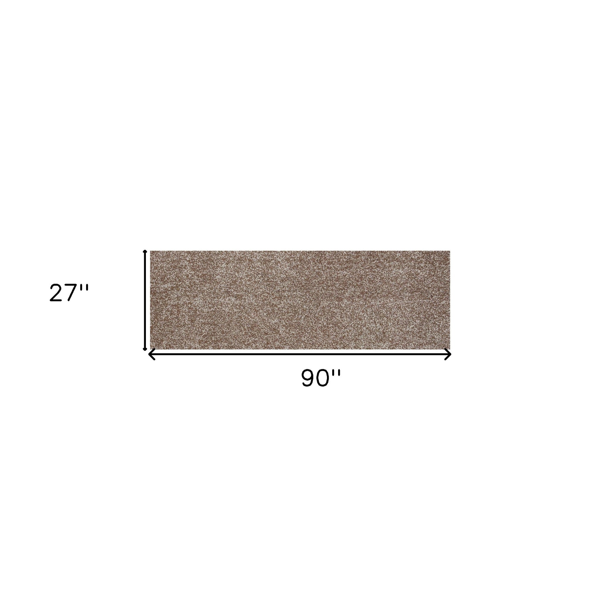 8' Beige And Brown Abstract Hand Woven Round Rug-Area Rugs-DECOROLALA