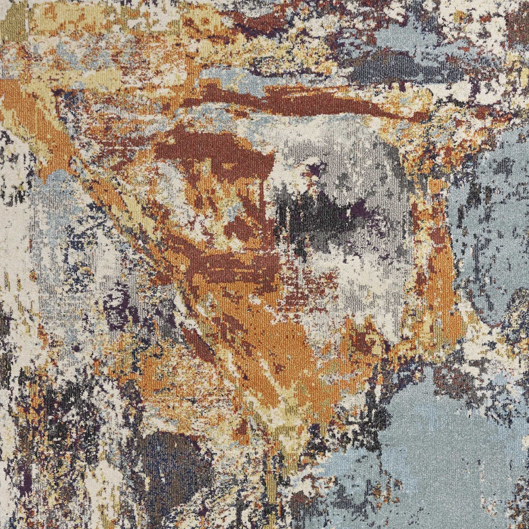 8' Beige And Tan Floral Medallion Distressed Round Rug-Area Rugs-DECOROLALA