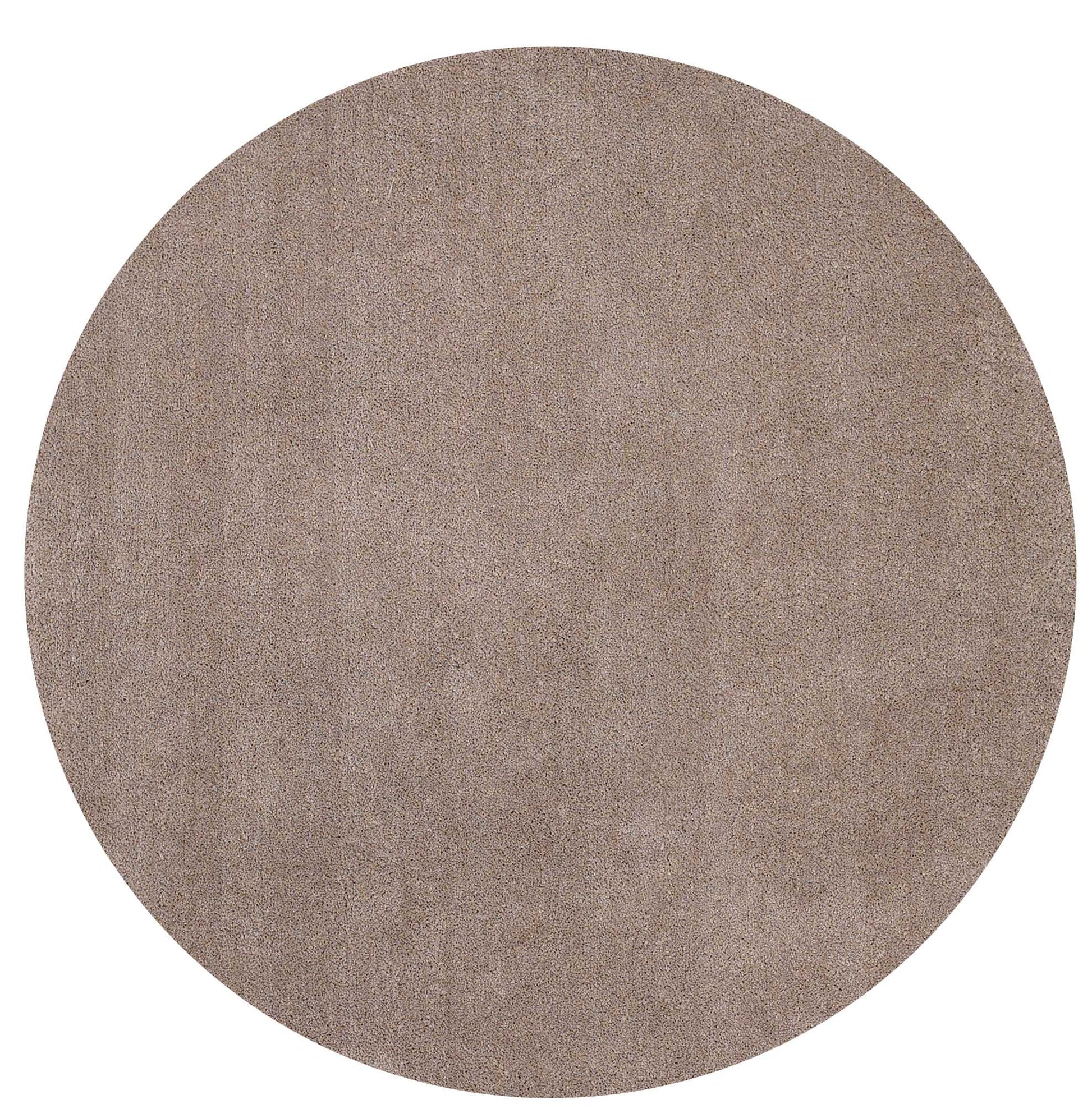 8' Beige Hand Woven Round Rug-Area Rugs-DECOROLALA