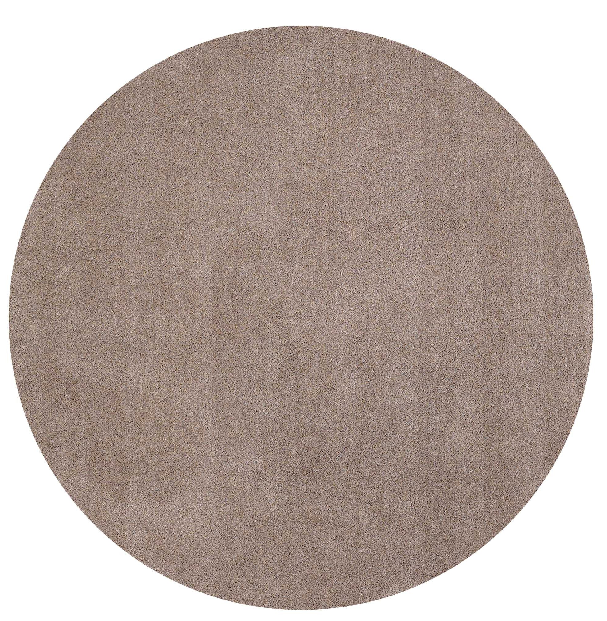 8' Beige Hand Woven Round Rug-Area Rugs-DECOROLALA