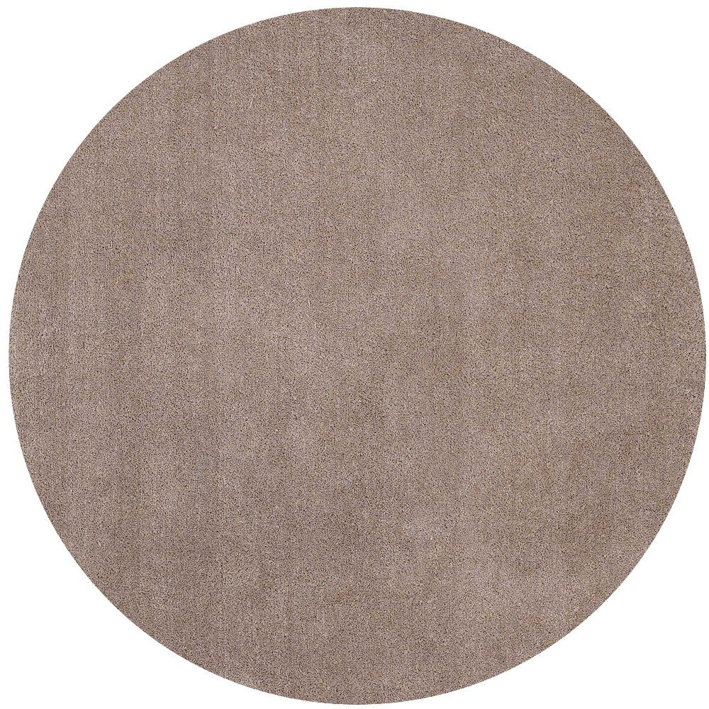 8' Beige Hand Woven Round Rug-Area Rugs-DECOROLALA