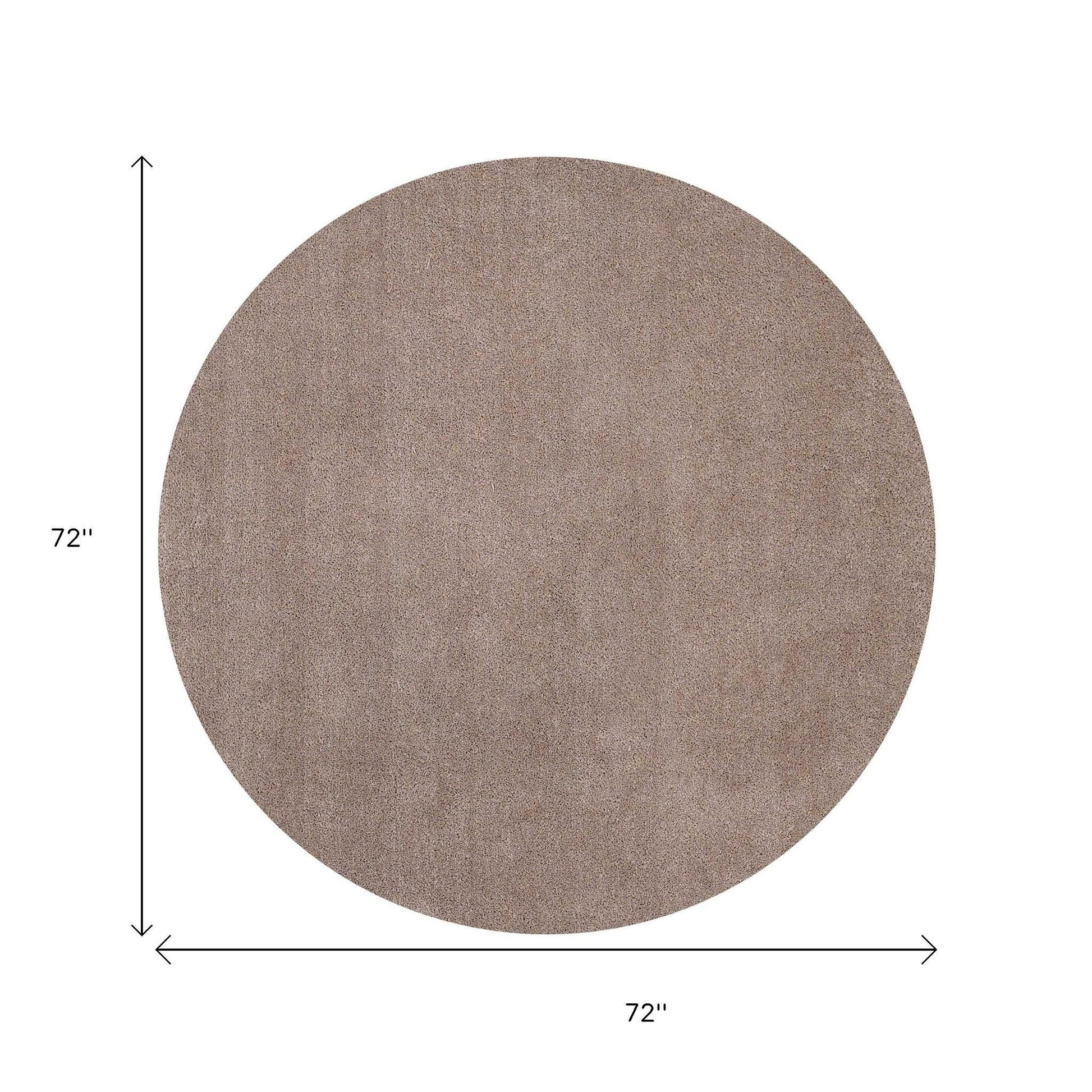 8' Beige Hand Woven Round Rug-Area Rugs-DECOROLALA