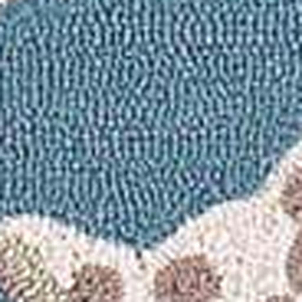 8' Beige Ivory And Brown Seashell and Coral Hand Tufted Runner Rug-Area Rugs-DECOROLALA