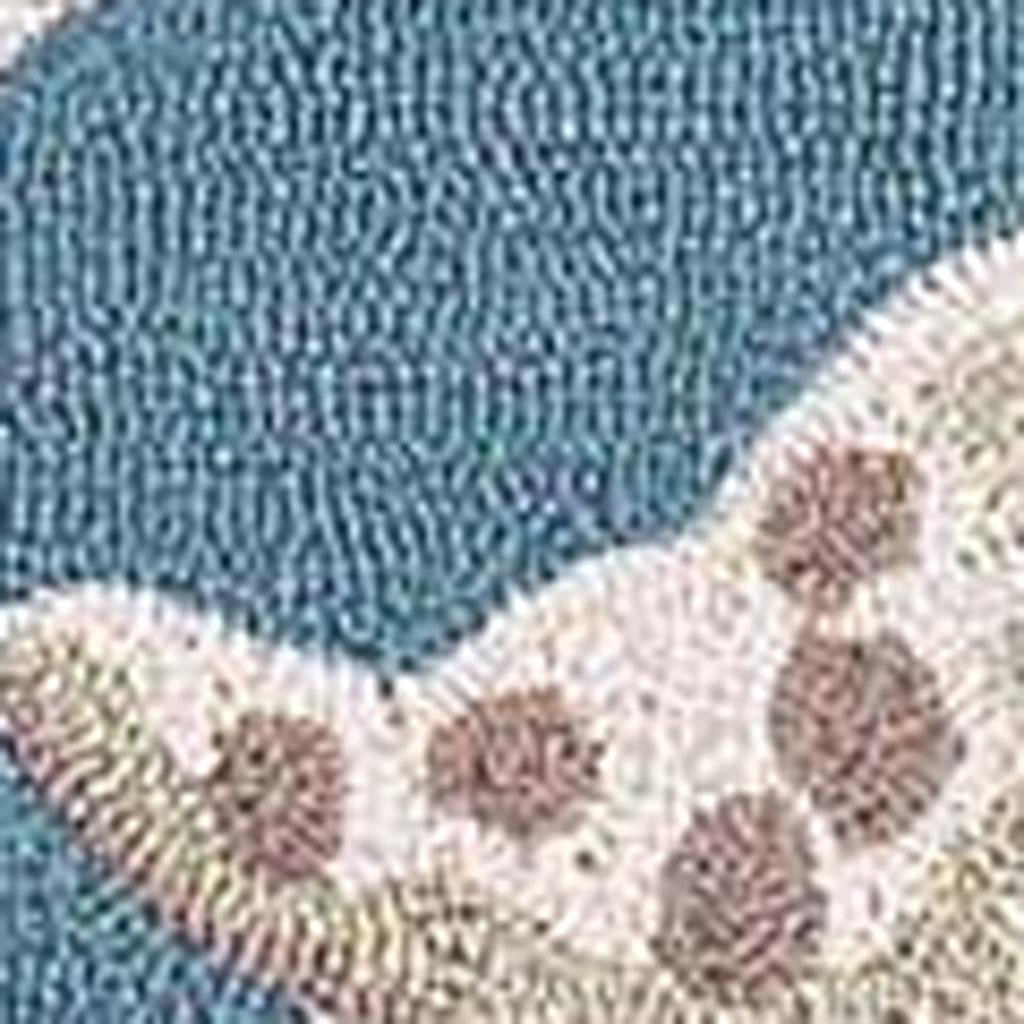 8' Beige Ivory And Brown Seashell and Coral Hand Tufted Runner Rug-Area Rugs-DECOROLALA