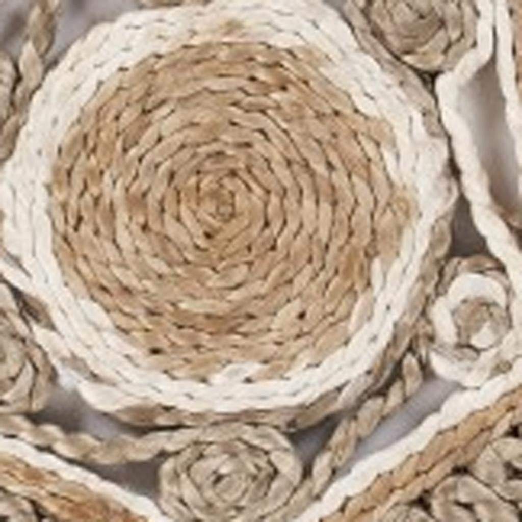 8' Beige Jute Hand Braided Round Rug-Area Rugs-DECOROLALA