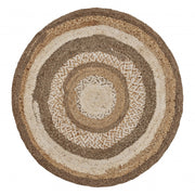 8' Beige Jute Hand Braided Round Rug-Area Rugs-DECOROLALA
