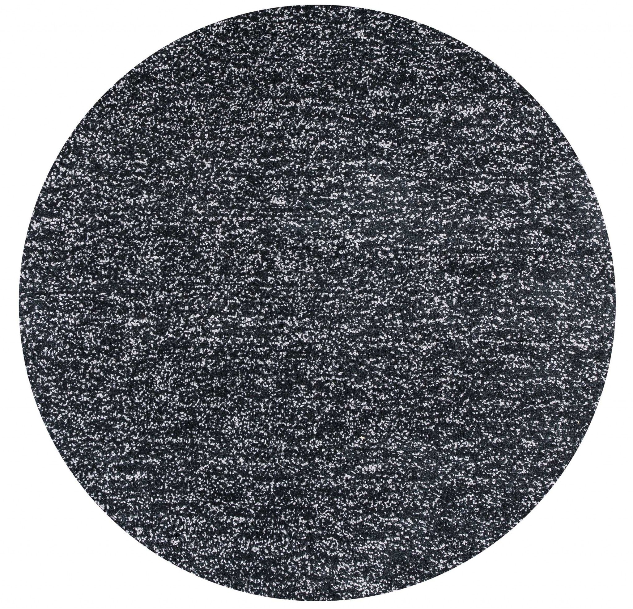 8' Black And White Hand Woven Round Rug-Area Rugs-DECOROLALA