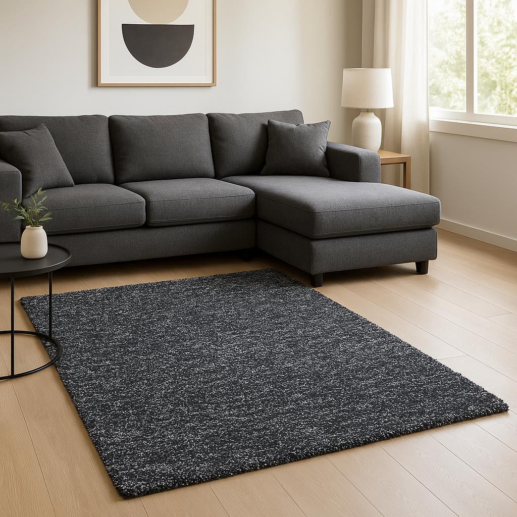 8' Black And White Hand Woven Round Rug-Area Rugs-DECOROLALA