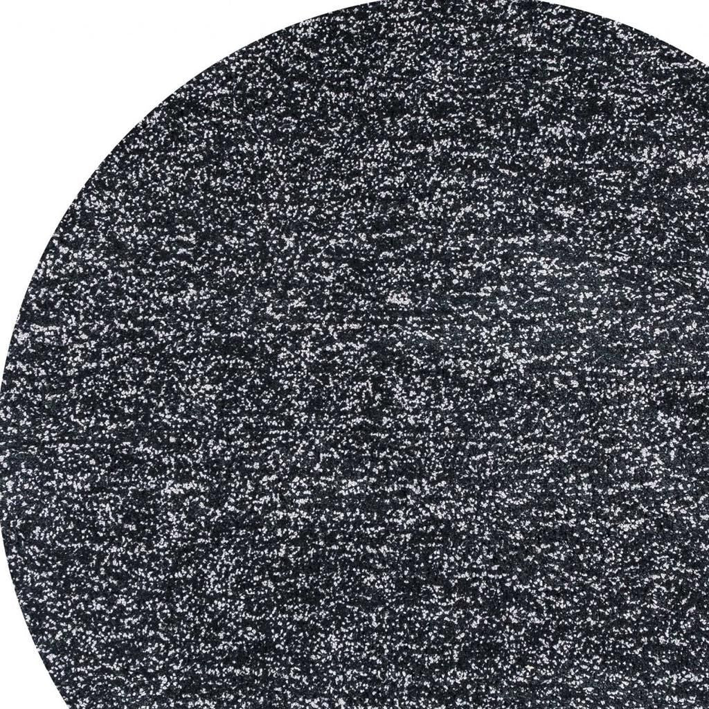 8' Black And White Hand Woven Round Rug-Area Rugs-DECOROLALA