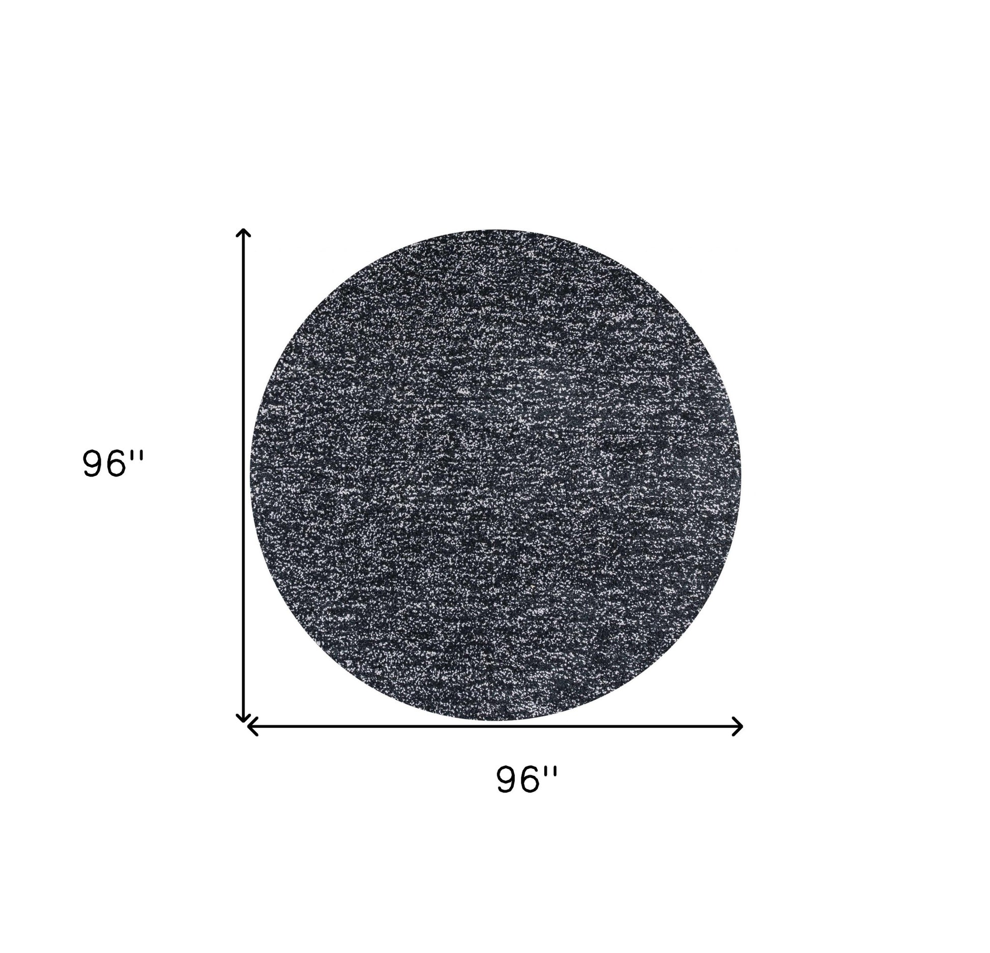 8' Black And White Hand Woven Round Rug-Area Rugs-DECOROLALA