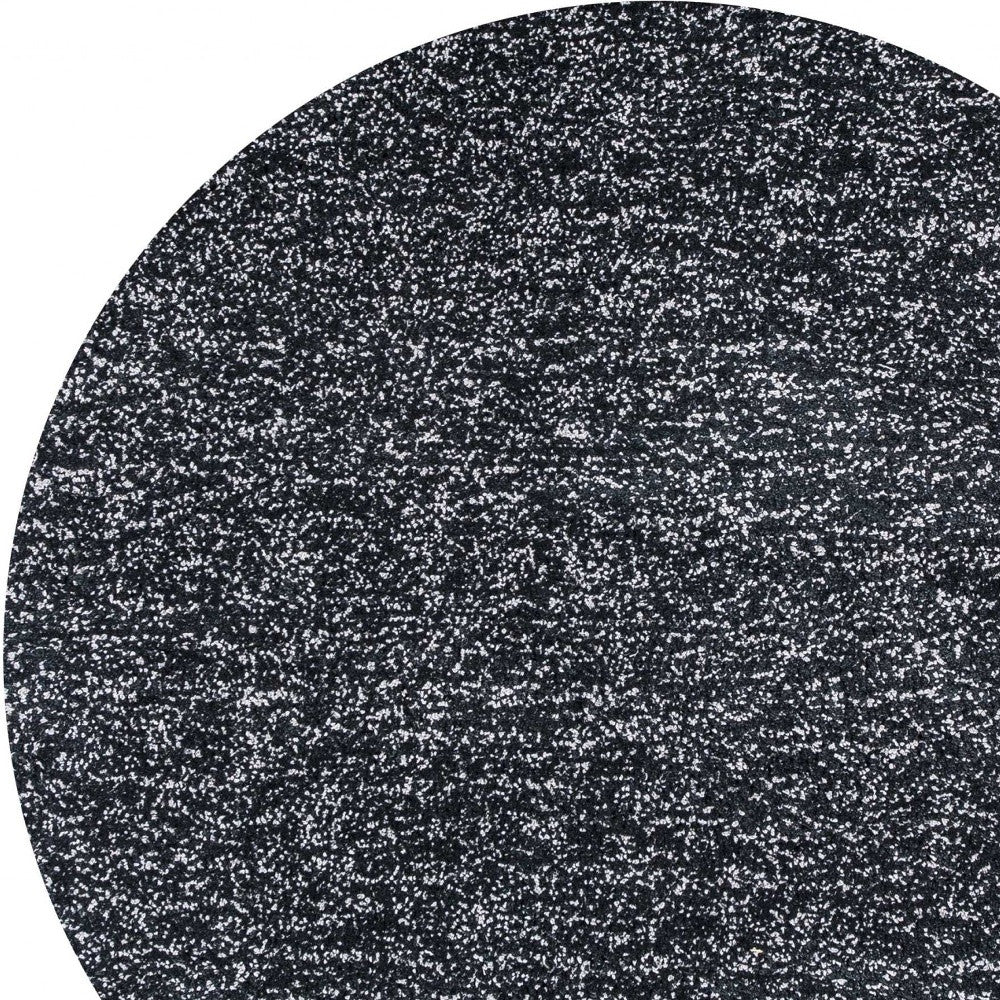 8' Black And White Hand Woven Round Rug-Area Rugs-DECOROLALA