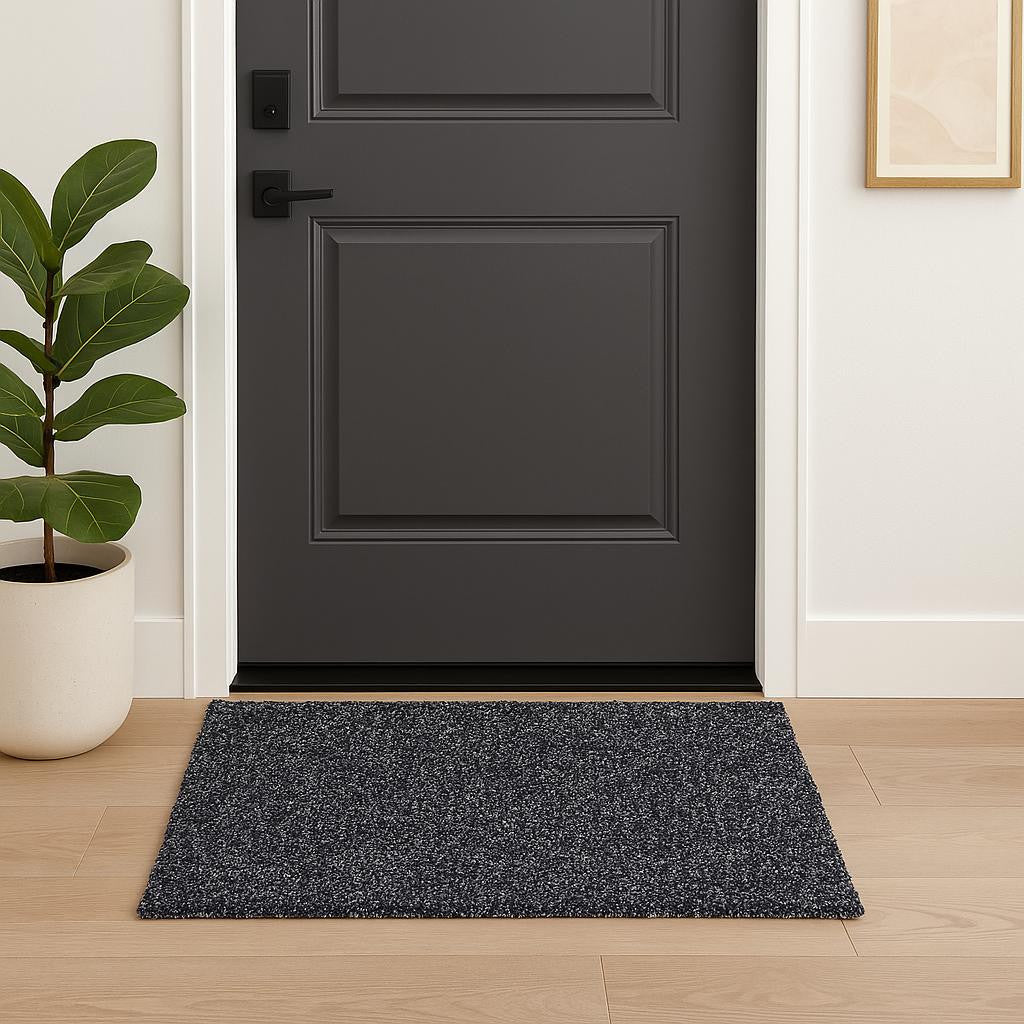 8' Black And White Hand Woven Round Rug-Area Rugs-DECOROLALA