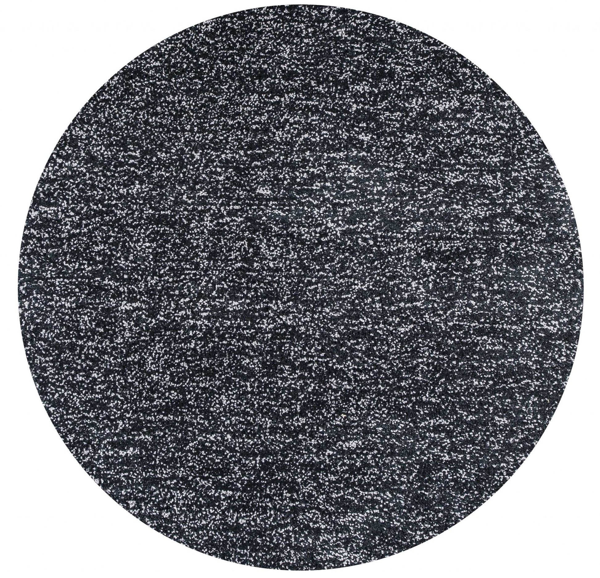 8' Black And White Hand Woven Round Rug-Area Rugs-DECOROLALA